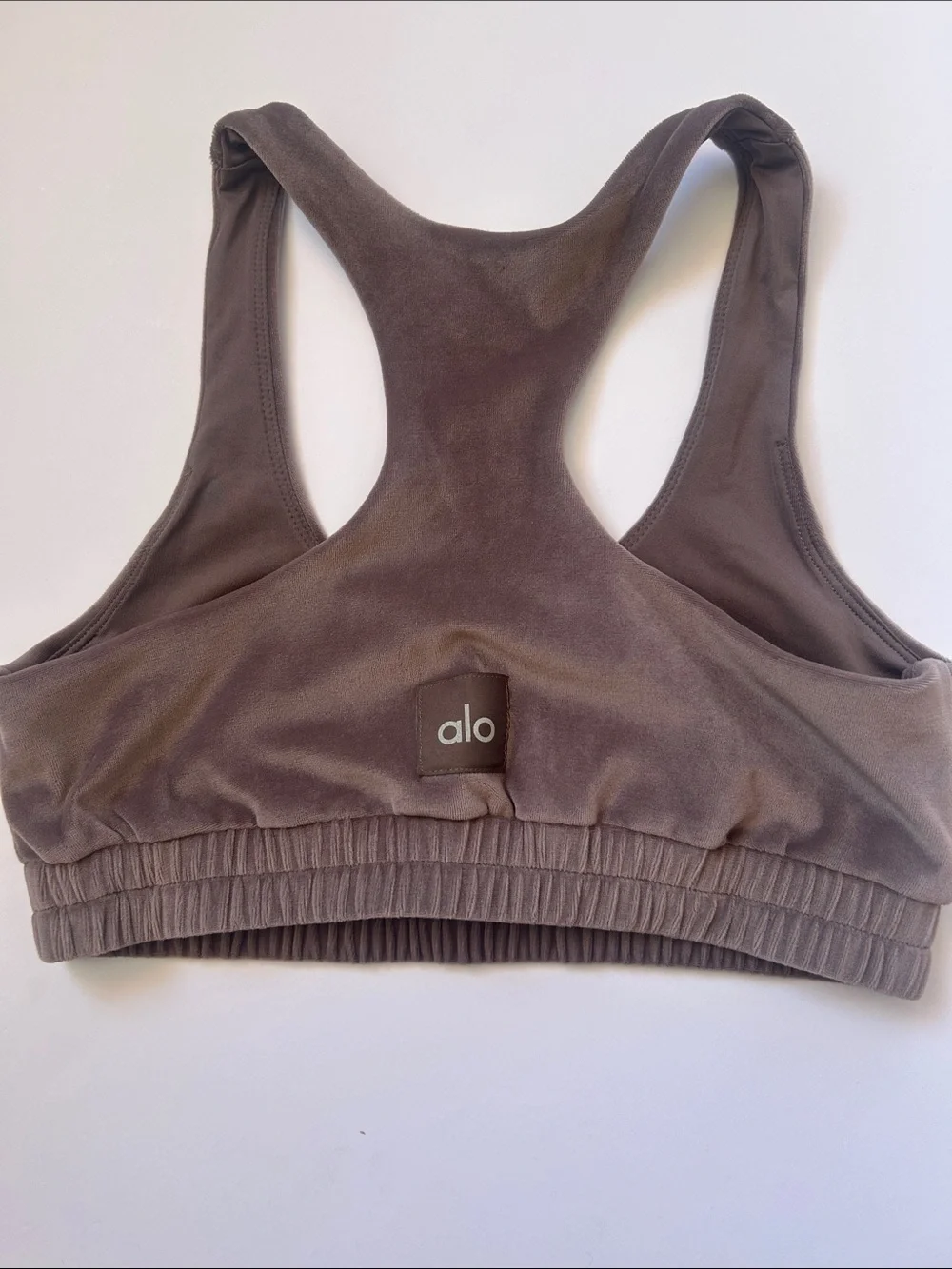 ALO Yoga Brown Velvet Racerback Crop Sports Bra